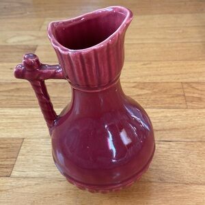 Vintage 1940s McCoy Burgundy Red Pitcher Robe Handle